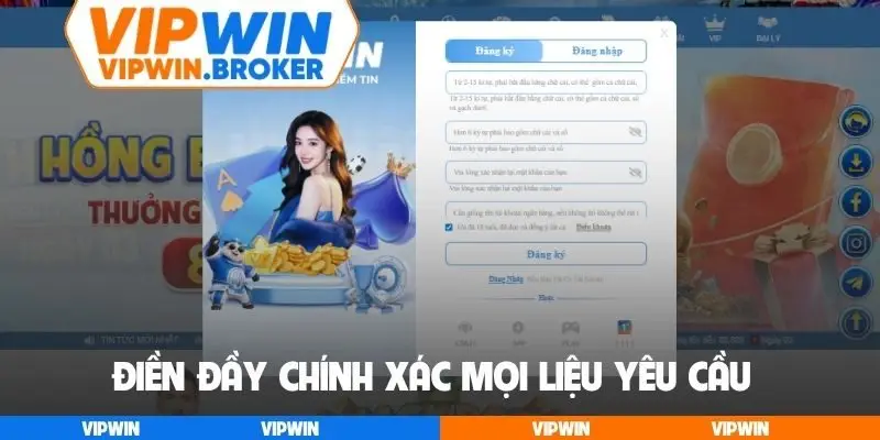 Điền đầy chính xác mọi liệu yêu cầu