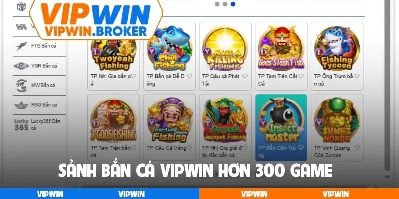 Sảnh bắn cá VIPWIN hơn 300 game