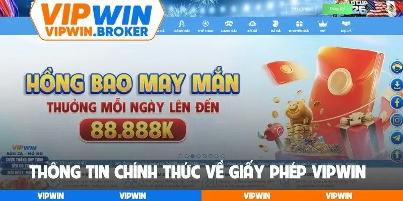 Thông tin chính thức về giấy phép VIPWIN